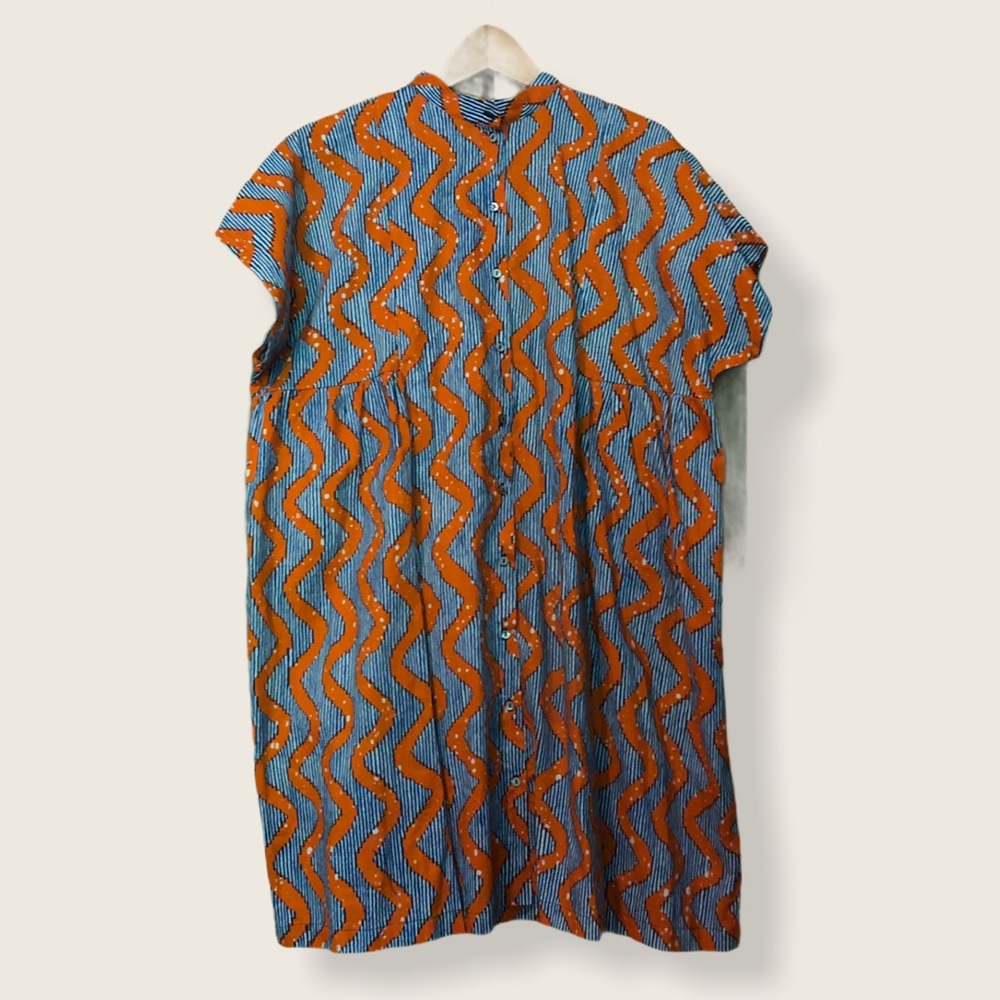 OSEI DURO Bata Dress in Zig Zag